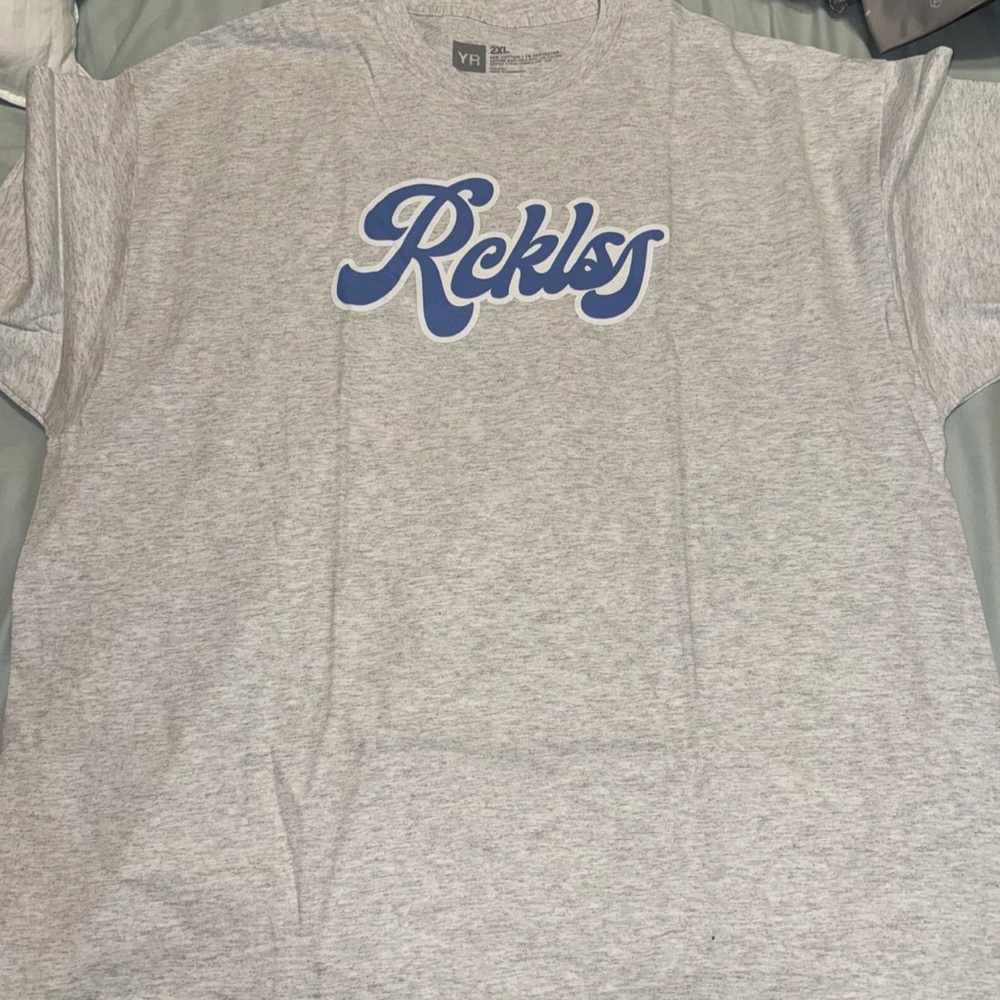 Young and Reckless Grey Blue Logo Mens T-Shirt Size 2XL - BNWT Streetwear Y&R